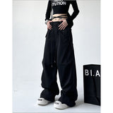 Taooba party outfit  Gray Y2K Parachute Pants Women Spring Summer High Street Hip Hop Oversize Pockets Cargo Trousers American Baggy Wide Leg Pants