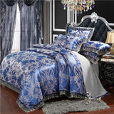 Taooba Christmas Gift Nordic Satin Jacquard Duvet Cover Set Luxury Flower Bedding Set Adlut Quilt Cover Pillowcases Sheet Twin Queen King Home Texiles