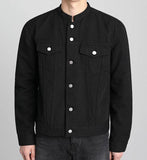 Taooba- 5167 BLACK MOCK NECK DENIM JK