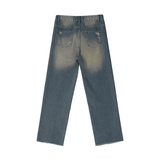 Taooba- 11183 WASHED BLUE DENIM STRAIGHT JEANS