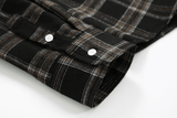 Taooba-1467 BLACK PLAID SHIRT