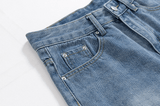 Taooba- 4086 BLUE STRAIGHT WIDE DENIM JEANS