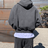 Taooba-6399 CHARCOAL GRAY ZIP-UP HOODIE & SWEATPANTS