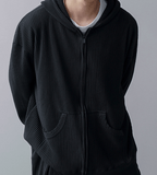 Taooba-2531 PLEATED ZIP-UP HOODIE