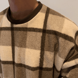 Taooba-3472 WOOLEN KNITTED PLAID SWEATER