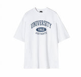 Taooba-4485 UNIVERSITY LETTERED SHORTSLEEVE SHIRT