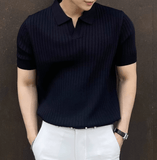 Taooba-9792 VERTICAL KNIT POLO SHORT SLEEVE