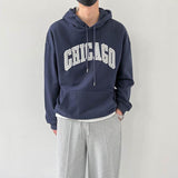 Taooba-5421 DARK BLUE CHICAGO LETTERED HOODIE