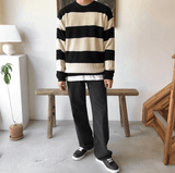 Taooba-3326 KNITTED STRIPE SWEATER