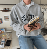 Taooba-4308 HALF ZIP-UP SEATTLE TURTLENECK SWEATER