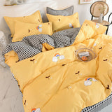 Taooba-Cute Rubbit Bedding Sets Girls Boys Bed Linen Duvet Cover Flat Sheet Pillowcase Home Use Winter King Single Full Size Set 2022