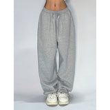 Taooba party outfit  Spring Casual Gray Aesthetics Sweatpants Women Wide Leg Black Joggers Classic Baggy Streetwear Female Oversized Sports Trousers