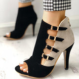 Taooba Christmas Gift outfit  Big Size 34-43 Brand New Ladies Thin High Heels Sandals Fashion Buckle Peep Toe Summer Sandals Women Party   Shoes Woman