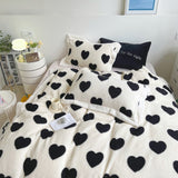 Taooba-Yickyue Shaggy Velvet Berber Fleece Winter Bedding Set Short Plush Love Duvet Cover Bed Sheet Pillowcases Keep Warm Blanket Bedspread