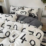 Taooba Christmas Gift Korean Style Bedding Set Boys Girls Twin Queen Size Duvet Cover Flat Sheet Pillowcase Bed Linen Kids Adult Fashion Home Textile