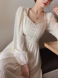 Taooba  party look inspos Fashion New Women Elegant Casual Party Dress Vintage Chic A-Line Solid Birthday Prom Vestidos Female Clothes Spring Robe