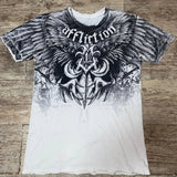 Taooba 2000s Affliction Retro American Men's T-shirt Couple round neck t-shirt motorcycle ins