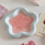 Taooba Korean Ins Style Retro Cute Bear Bowl Dessert Plate Ceramic Container Breakfast Vintage Bowl Oat Yogurt Salad Dish Cute Tray