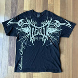 Taooba Streetwear Tapout T Shirt Y2K Hip-Hop Retro Skull Graphic Print Oversized TShirt Men Women Round Neck Cotton Short Sleeve Tops