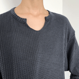 Taooba-4259 U-NECK WAFFLE LONGSLEEVE