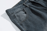 Taooba- 11076 WASHED BLUE STRAIGHT DENIM JEANS