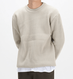 Taooba-3407 KNITTED ROUND NECK SWEATER