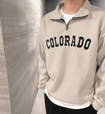 Taooba-6684 WAFFLE KNIT HALF ZIP-UP COLORADO COLLAR SWEATER