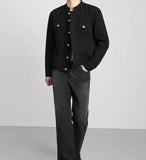 Taooba- 5167 BLACK MOCK NECK DENIM JK