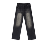 Taooba- 11181 BLACK STRAIGHT DENIM JEANS