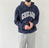 Taooba-5421 DARK BLUE CHICAGO LETTERED HOODIE