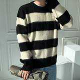 Taooba-5566 KNITTED STRIPE PULLOVER SWEATER