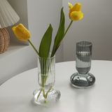 Taooba Nordic Minimalist Creative Glass Vase Transparent Waterproof Flower Container Living Room Ornaments Home Decor