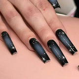 Taooba Christmas nail 24Pcs Full Cover False Nails with Glue Long Square Coffin Fake Nails French Detachable Ballet Love Pattern Design Press on Nails