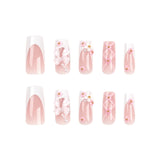 Taooba 24pcs Coffin Shaped Fake Nails +1 Nail File +1 Jelly