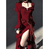 Taooba Christmas Gift outfit - Large size new thorn fishtail skirt elegant royal sister novel heroine birthday evening dress