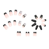 Taooba fine hood black men Autumn and Winter Dark Wear Nail Pearl Bow Elegant Sweet Cool Girl Nail Beauty Piece White Nails