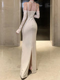 Taooba  party look inspos Sexy Women Bodycon Casual Solid Slim Long Dress Spaghetti Strap Vintage Elegant Party Prom Dresses Female Clothes Robe Vestidos