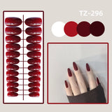 Taooba Christmas nail 24Pcs Medium Long Acrylic Fake Nails Art Cool Spice Girls Wearing False Nails Set Press on Nail Tips Removable French Nails Fake