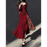 Taooba Christmas Gift outfit - Large size new thorn fishtail skirt elegant royal sister novel heroine birthday evening dress