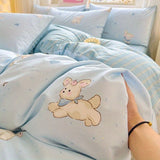 Taooba Christmas Gift Ins Cream Bedding Set,Cute Cartoon Kids Adult Duvet Cover No Filler,Pillowcase,Full Queen Size Boys Girls Comforter Cover