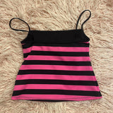 Taooba party outfit  Stripe print suspenders casual emo girl keai fashion Y2K crop tops chic street retro rock aesthetic grunge punk sexys women tops