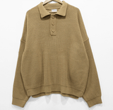 Taooba-5246 KNITTED QUARTER BUTTON-UP SHIRT SWEATER