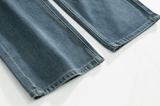 Taooba- 6510 WASHED BLUE DENIM WIDE STRAIGHT JEANS