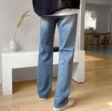 Taooba- 4086 BLUE STRAIGHT WIDE DENIM JEANS