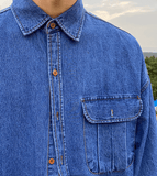 Taooba- 4098 BLUE DENIM COLLAR SHIRT