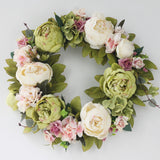 Taooba Artificial Peony Wreath Garland Rattan Home Decor Wedding Wreath Flower Home Door Decoration Wedding Centerpieces for Tables