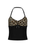 Taooba Gia Leopard Halter Bustier Top