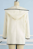 Taooba - White Fashion Casual Solid Patchwork Hooded Collar Outerwear