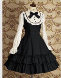 alien invasion dress to impress Lolita Dress Preppy Style Daily Dress Fake Two-Piece Long Sleeve Slim-Fit Lady Dress