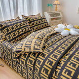 Taooba-3/4pcs Duvet Cover Set Queen Size Geometric Bedding Ser for Kids Boys and Girls Polyester Print Quilt Cover Bed Soft Reversible